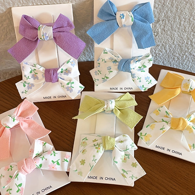 12pcs Sweet Flower Bow Hair Clips for Girls