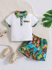 2pcs Baby Boys Polo Shirt & Shorts Set for Summer
