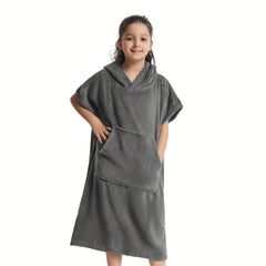 Kids Changing Towel Bathrobe Surf Poncho | Soft Hooded Swim Towel