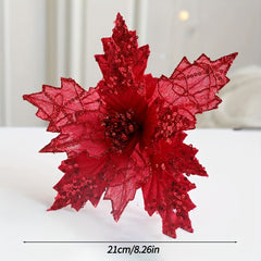 Christmas Tree Flower Arrangement Sequins Window Scene Decoration