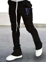 Eagle Pattern Stretch Hip Hop Joggers Men's Casual Flared Trousers
