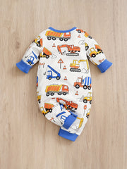 Cartoon Print Baby Romper Long Sleeve Bodysuit