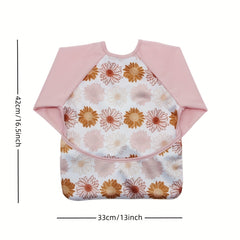 Waterproof Flower Print Baby Feeding Bibs - Reusable & Washable