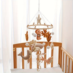 Soft Animal Shapes Baby Mobile Crib Bell Toy with Pastel Colors