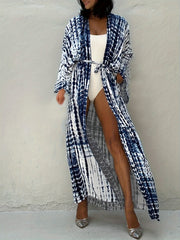 Tie Dye Long Sleeve Maxi Cover Up