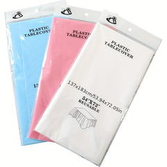 Disposable PEVA Solid Tablecloth for Birthday Party, Waterproof & Proof