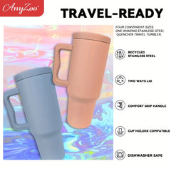 Anyzoo 40oz Ice Tyrant Cup Macaron Water Bottle With Lid & Straw