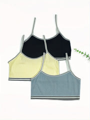 3pcs Kids Cotton Elastic Underwear Girl's Vests Pop Bra Outfits