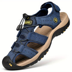 CLOHOO Men's Closed Toe Anti Collision Sandals Summer Beach Shoes