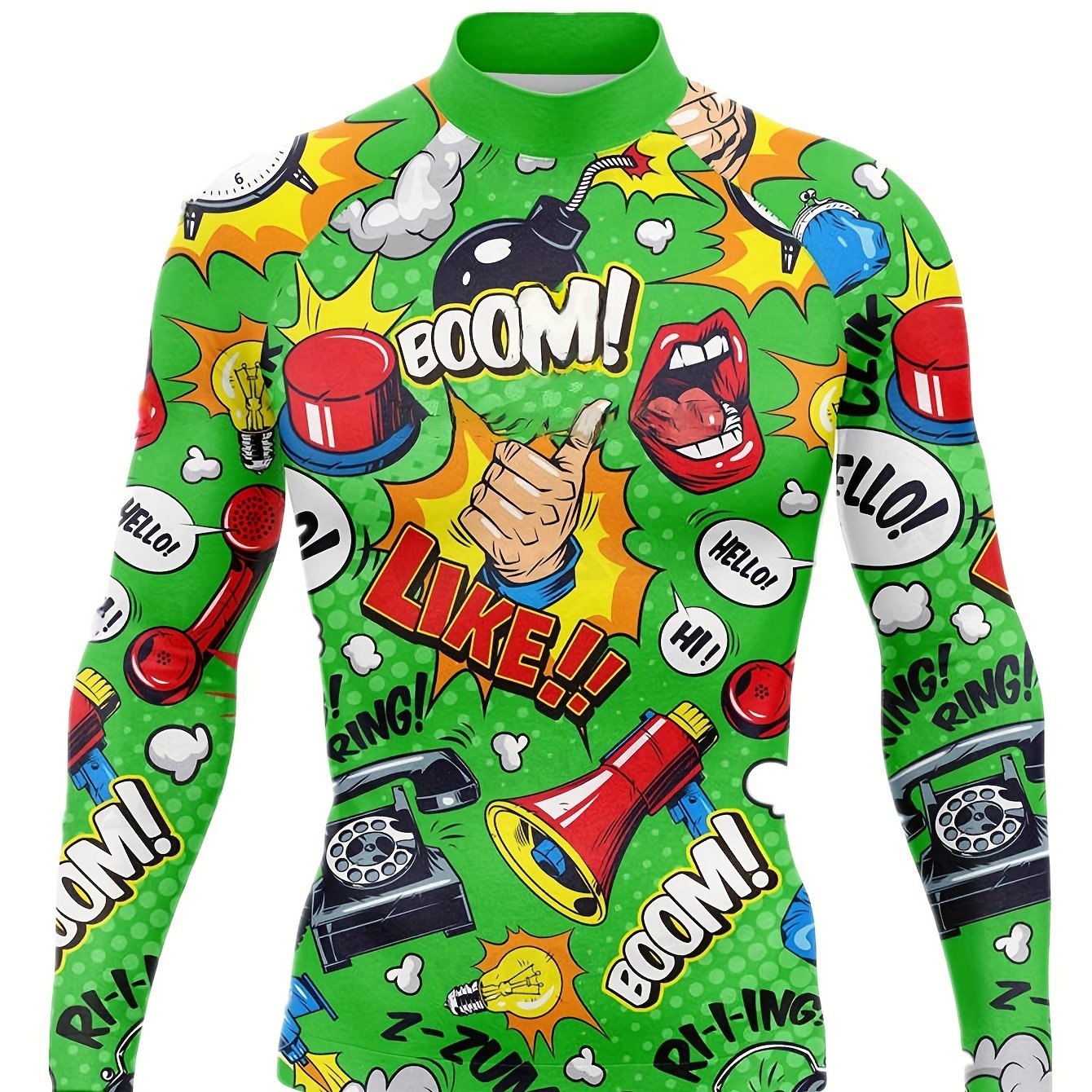 Men's Sun Protection Rash Guard Quick Dry Stand Collar Swimsuit Top