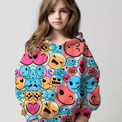 Kids Smile Face 3D Print Sweatshirt Cartoon Hoodie Top