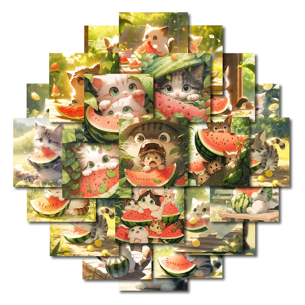 48pcs Watermelon and Cat Dog Stickers Pack for Kids, Laptop, Luggage, Notebook