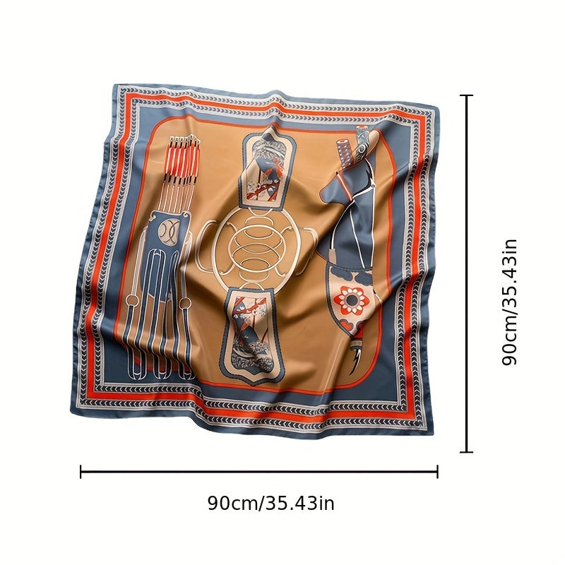 Geometric Print Bandana Square Scarf Silk Shawl Head Wrap Turban