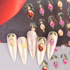 Christmas Nail Art Stickers Snowflakes Elk Santa