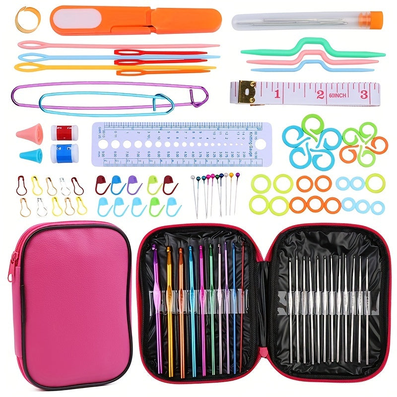 100pcs Crochet Set With Storage Box Ergonomic Knit DIY Hand Woven Craft Art Tool