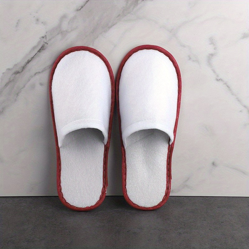 Plush Flat Slippers Non Slip Hotel Shoes Women's Indoor Guest Slippers