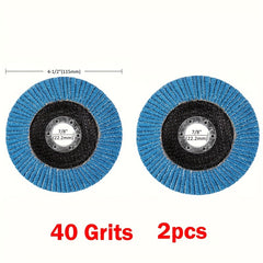 10pcs Flap Discs 40 60 80 120 Grit 4.5 X 7/8 Inch Zirconia Grinding Wheel