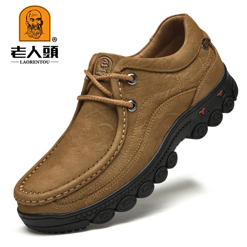 LAORENTOU Men's Leather Ankle Boots Walking Sneakers