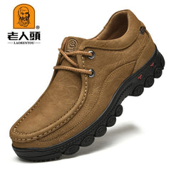 LAORENTOU Men's Leather Ankle Boots Walking Sneakers