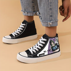 Anime Girl Pattern Canvas Sneakers Lightweight High Top Breathable Shoes