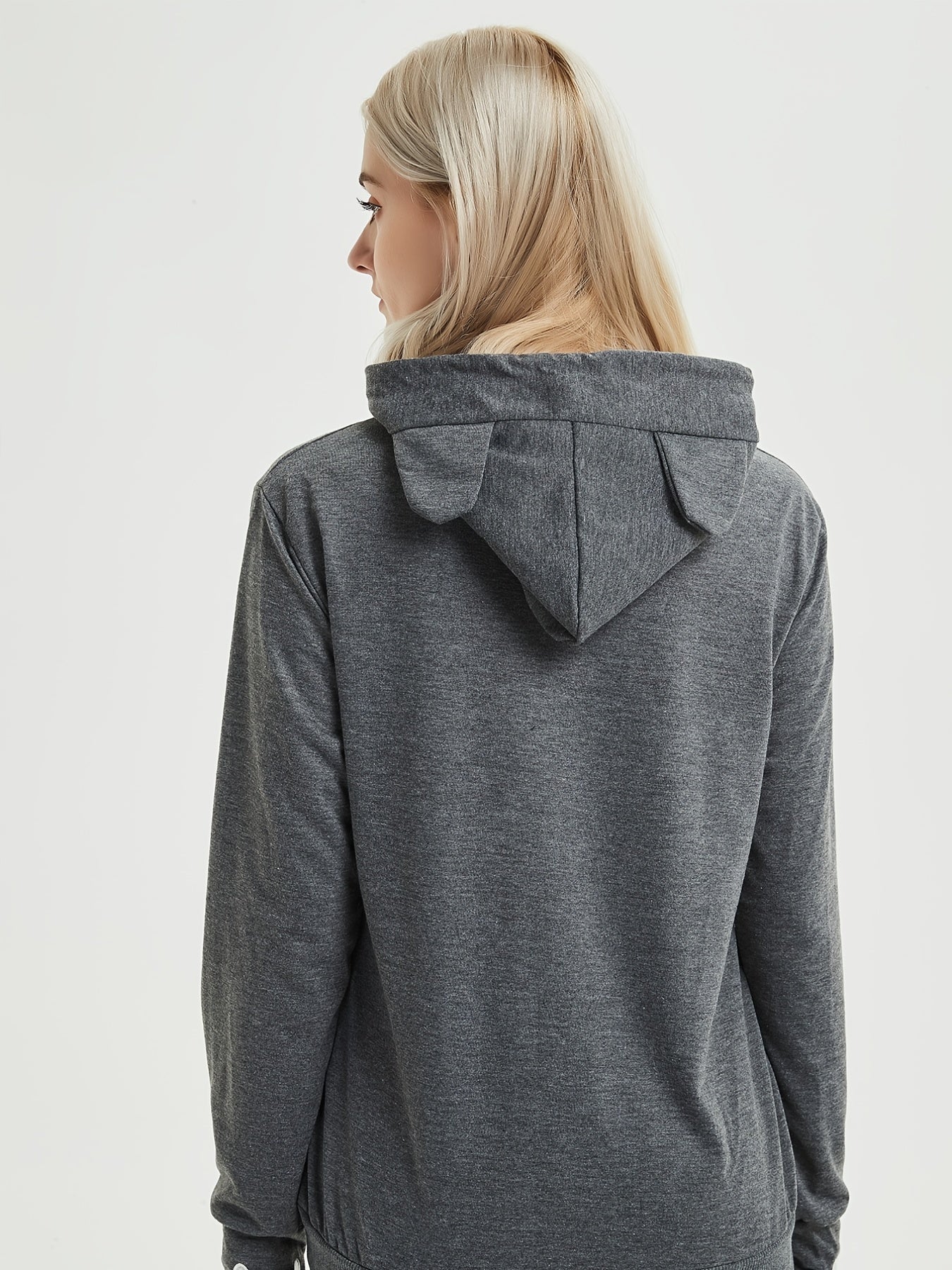 Cat Print Hoodies Drawstring Long Sleeve Sweatshirt With Cat Ears