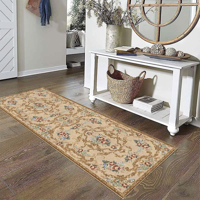 Vintage Kitchen Rug European Pattern Soft Non-slip Carpet Washable Doormat 59"