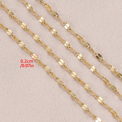 2M Stainless Steel Lips Chain Golden Jewelry Necklace Bracelet Making DIY Chain