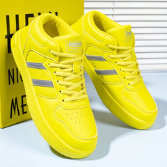 Customizable Lace Up Skate Sneakers Anti Skid Casual Elevator Shoes