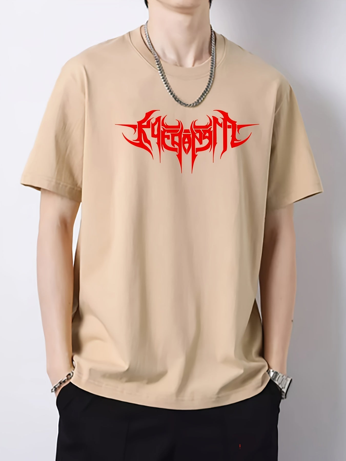 Men's Crew Neck Vintage T Shirt Casual Top for Spring Summer