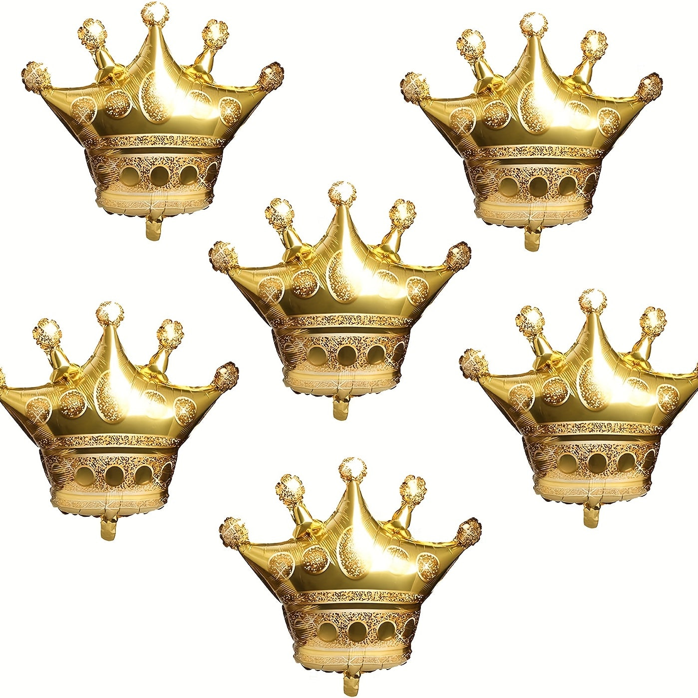 6Pcs Golden Crown Foil Balloons Birthday Party&Wedding Supplies