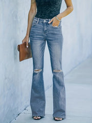 Slight Stretch Flared Leg Jeans