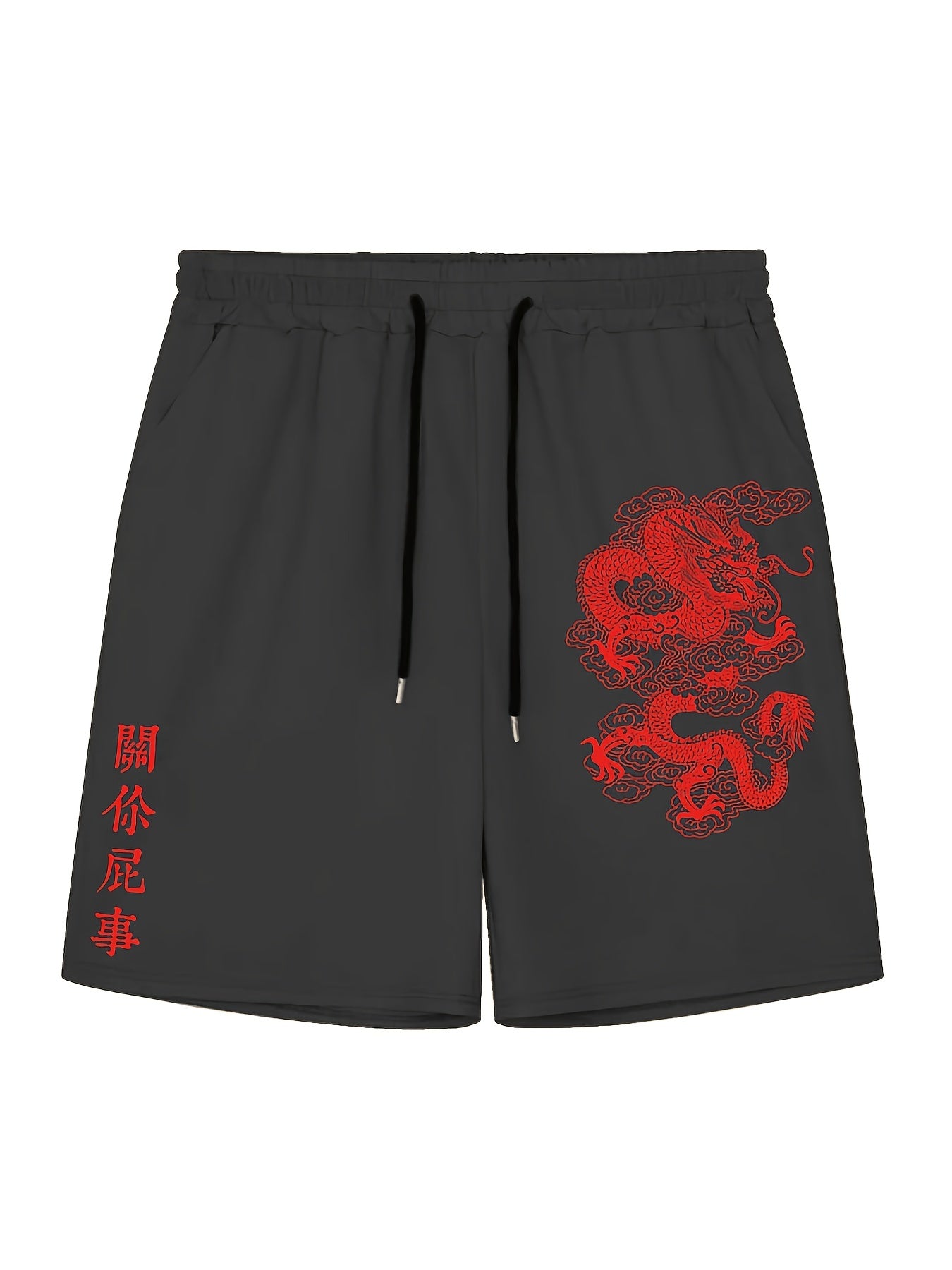 Men's Dragon Graphic Elastic Waist Shorts