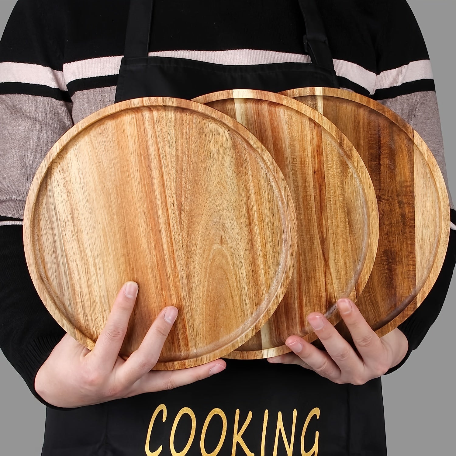 Wooden Snack Tray with Sashimi Plate