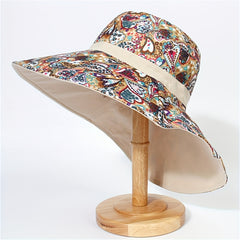 Wide Brim Beach Sun Hat Women Garden Hat Reversible Casual Bucket Hat