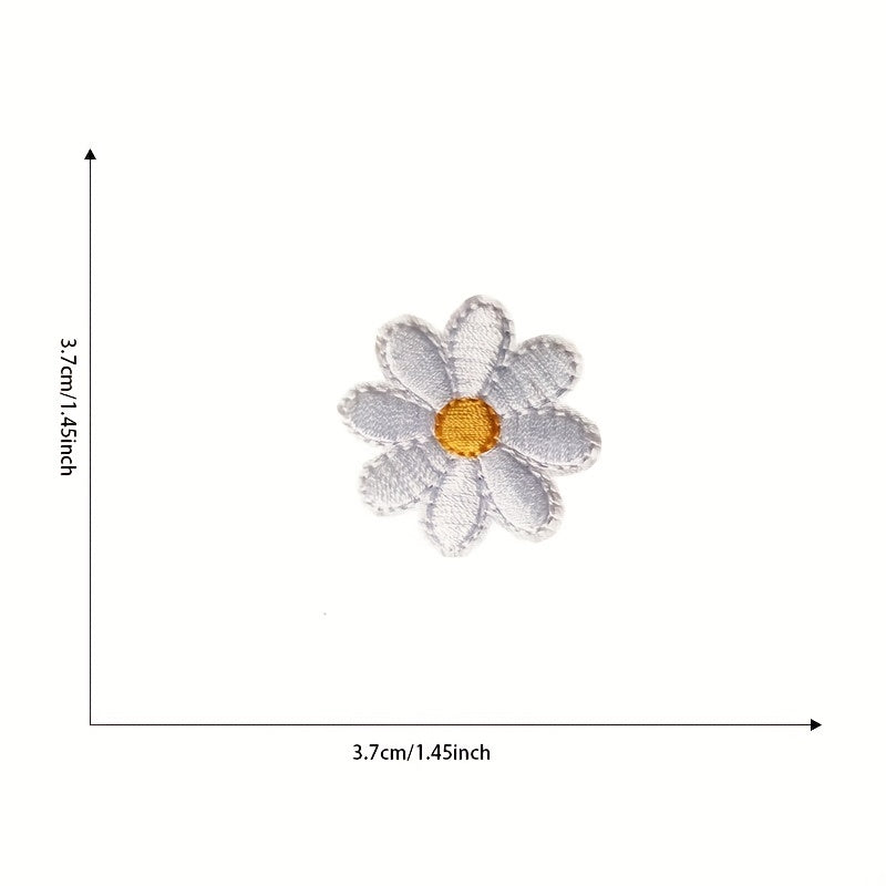 10pcs Small Daisies Embroidered Cloth Patch DIY Ironing Patch