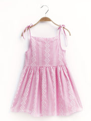 Baby Girls Casual Dress Flower Striped Cami Dress