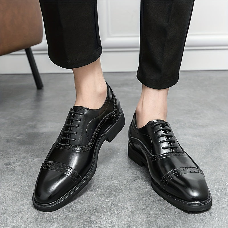 Men's Brogue Oxford Shoes Lace up Front Business Formal Wedding