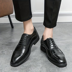 Men's Brogue Oxford Shoes Lace up Front Business Formal Wedding