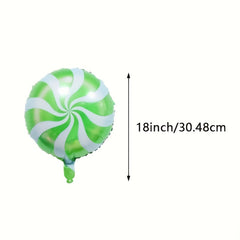 Red Green Windmill Candy Star Balloons - Christmas Party Decorations