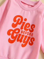 Girls Letter Print Long Sleeve Sweatshirt