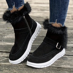 Women's Plush Lined Snow Boots Winter Warm Flat Outdoor Boots