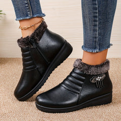 Women's Rhinestone Decor Thermal Snow Boots