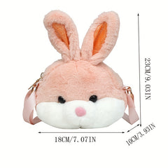 Rabbit Shoulder Bag For Girls Plush Crossbody Coin Purse Wallet