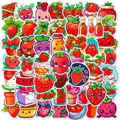 50pcs Strawberry Series Graffiti Stickers for Laptop Cup Motorcycle