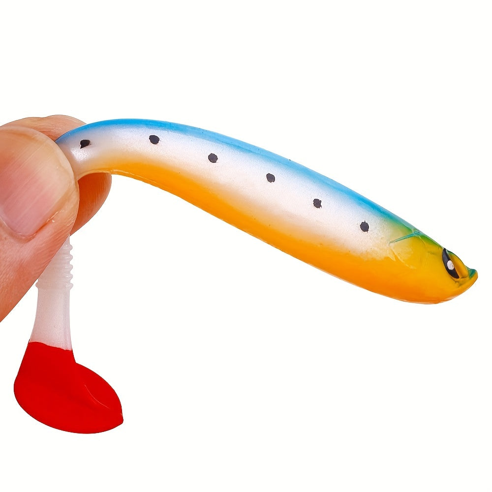 6pcs Soft Silicone Fishing Lure Minnow Bait 3.54in 4.1g for Saltwater Freshwater