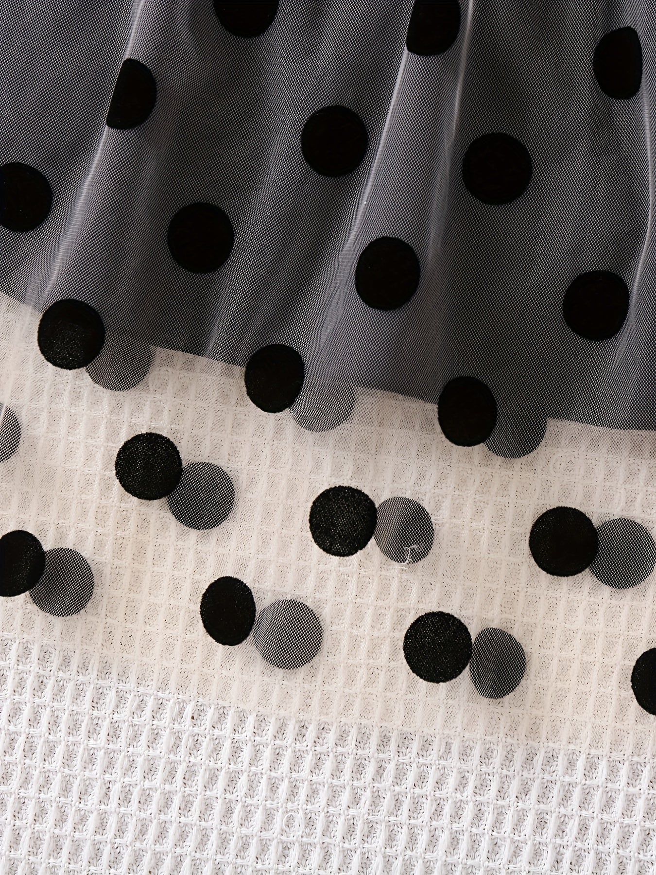 Girls Polka Dot Mesh Skirt Casual Midi Dress For Kids