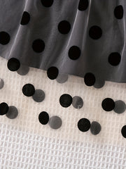 Girls Polka Dot Mesh Skirt Casual Midi Dress For Kids