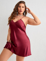 Sexy Satin Kimono Robe & V Neck Cami Dress Pajamas Set