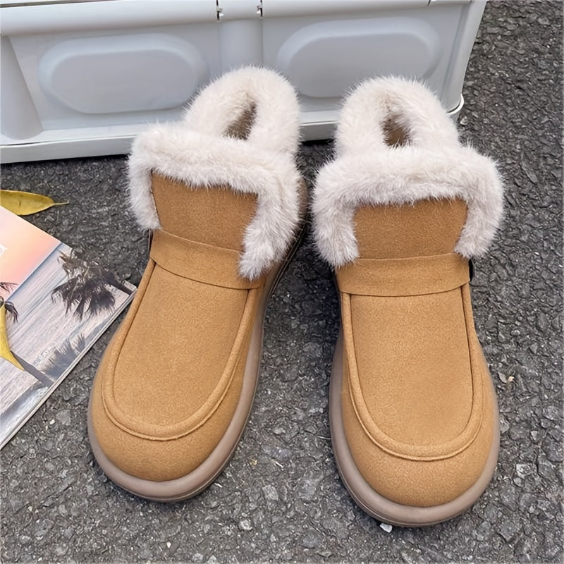 Solid High Thick soled Snow Boots Plus Velvet Warm Windproof Snow Shoes
