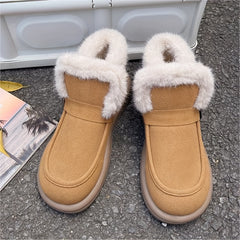 Solid High Thick soled Snow Boots Plus Velvet Warm Windproof Snow Shoes